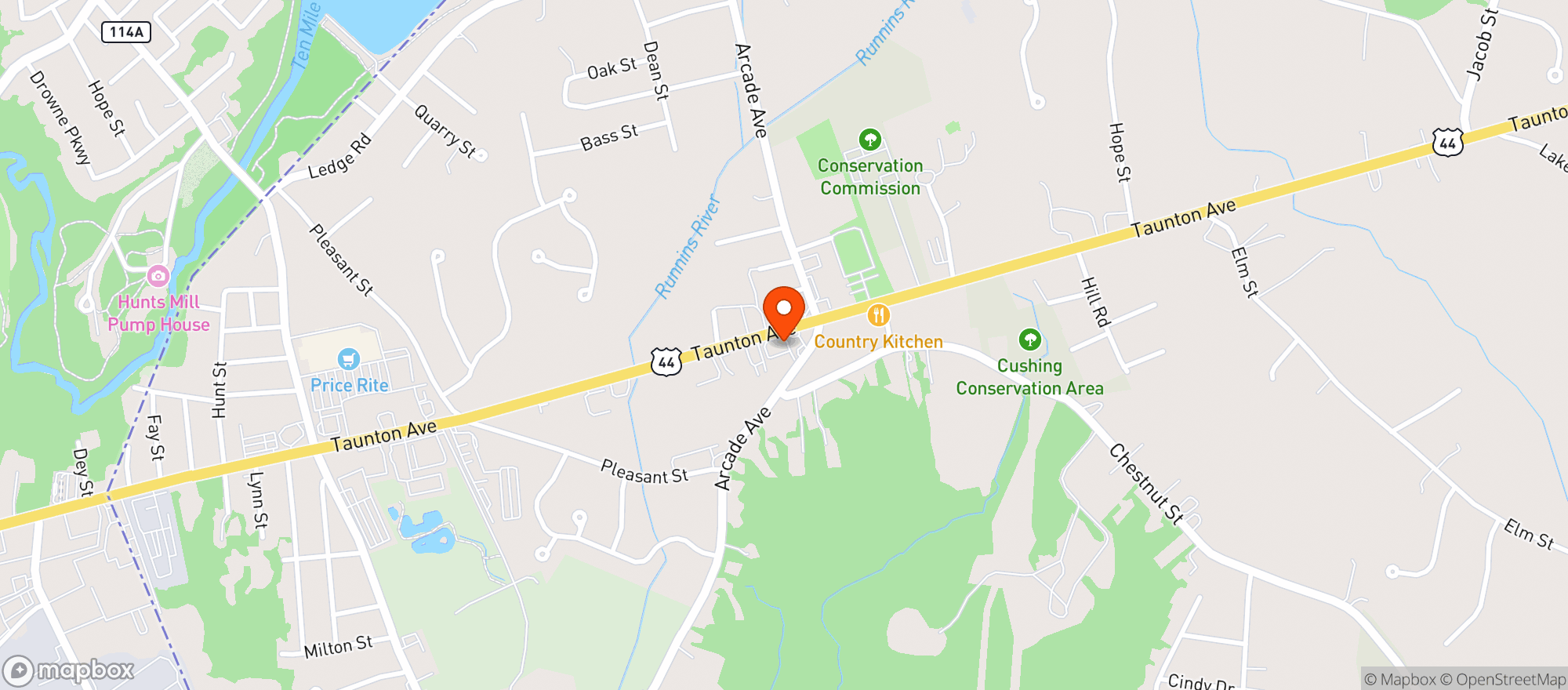 Map showing Smart Stop - Seekonk