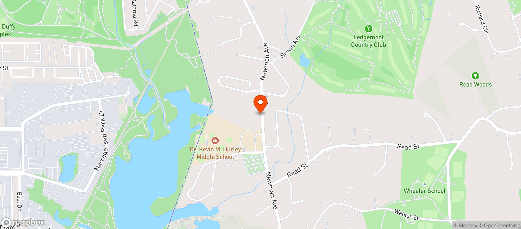 Map showing R & R Farms Seekonk