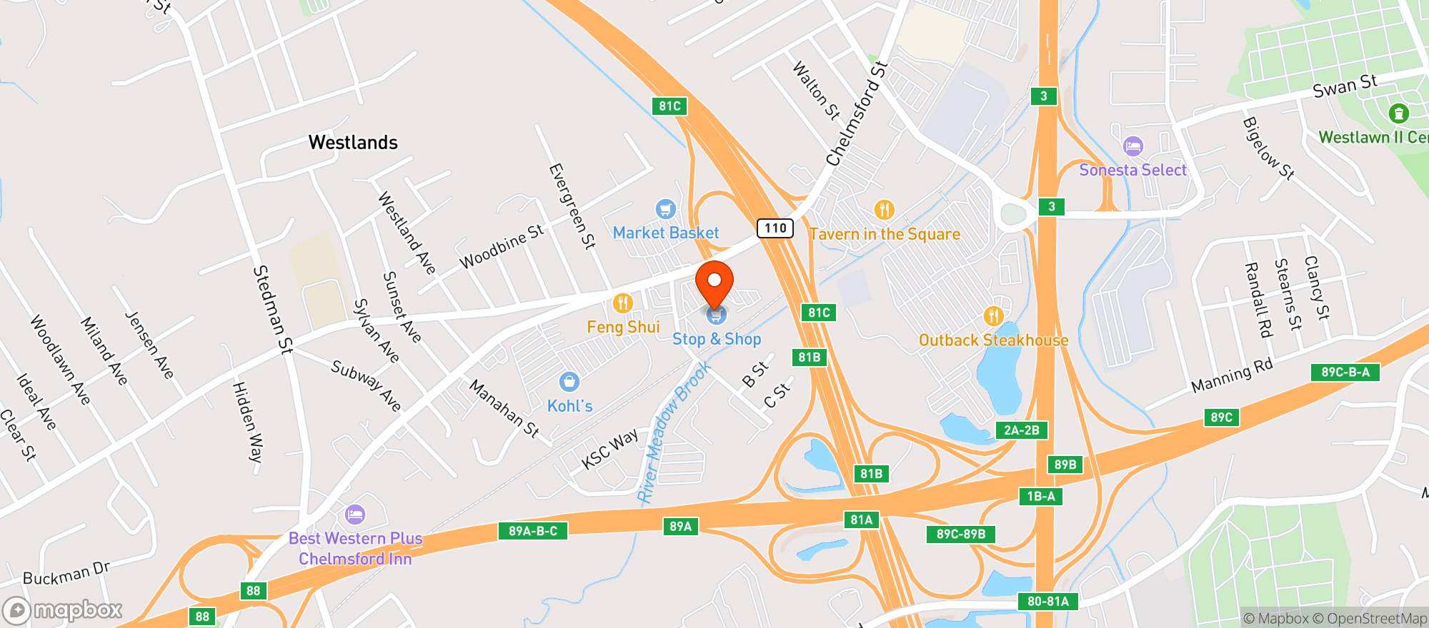 Map showing Stop & Shop