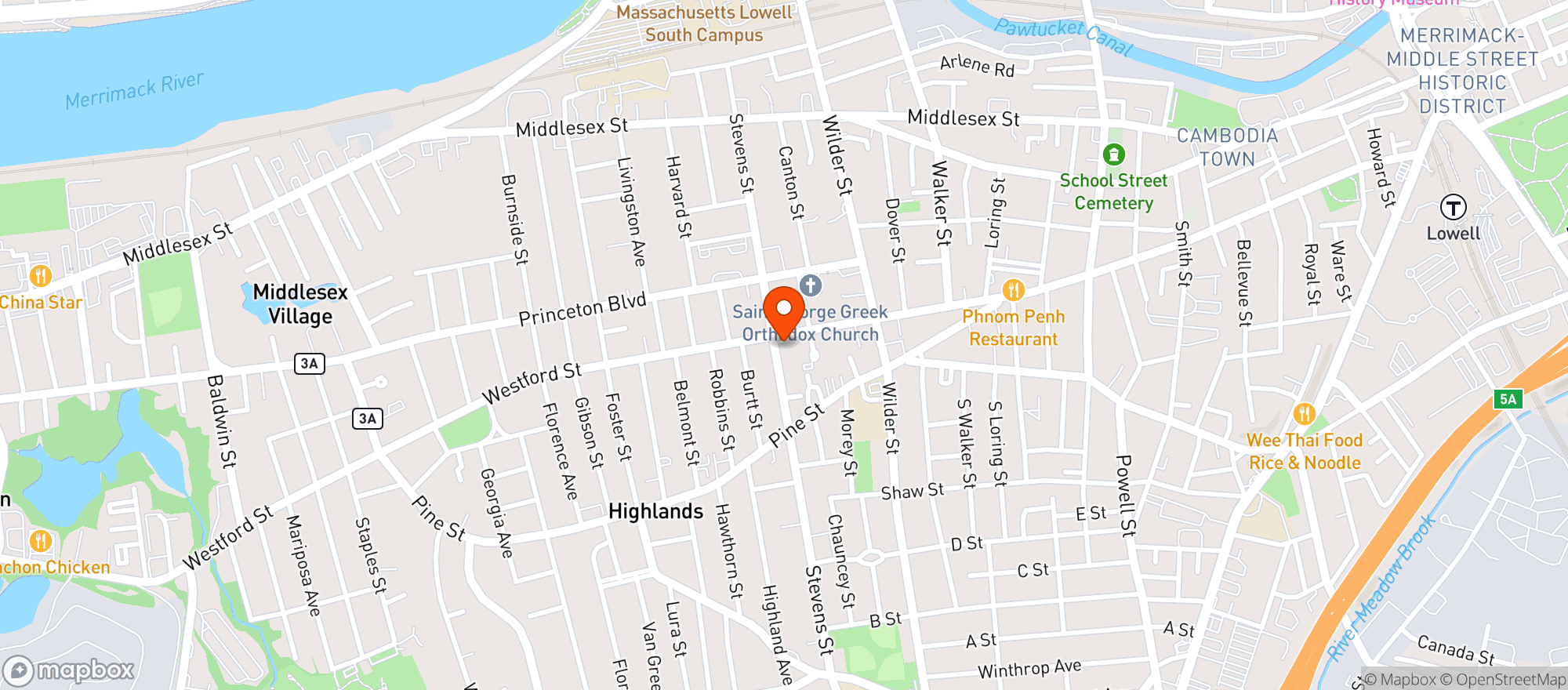 Map showing Mill City Convenience