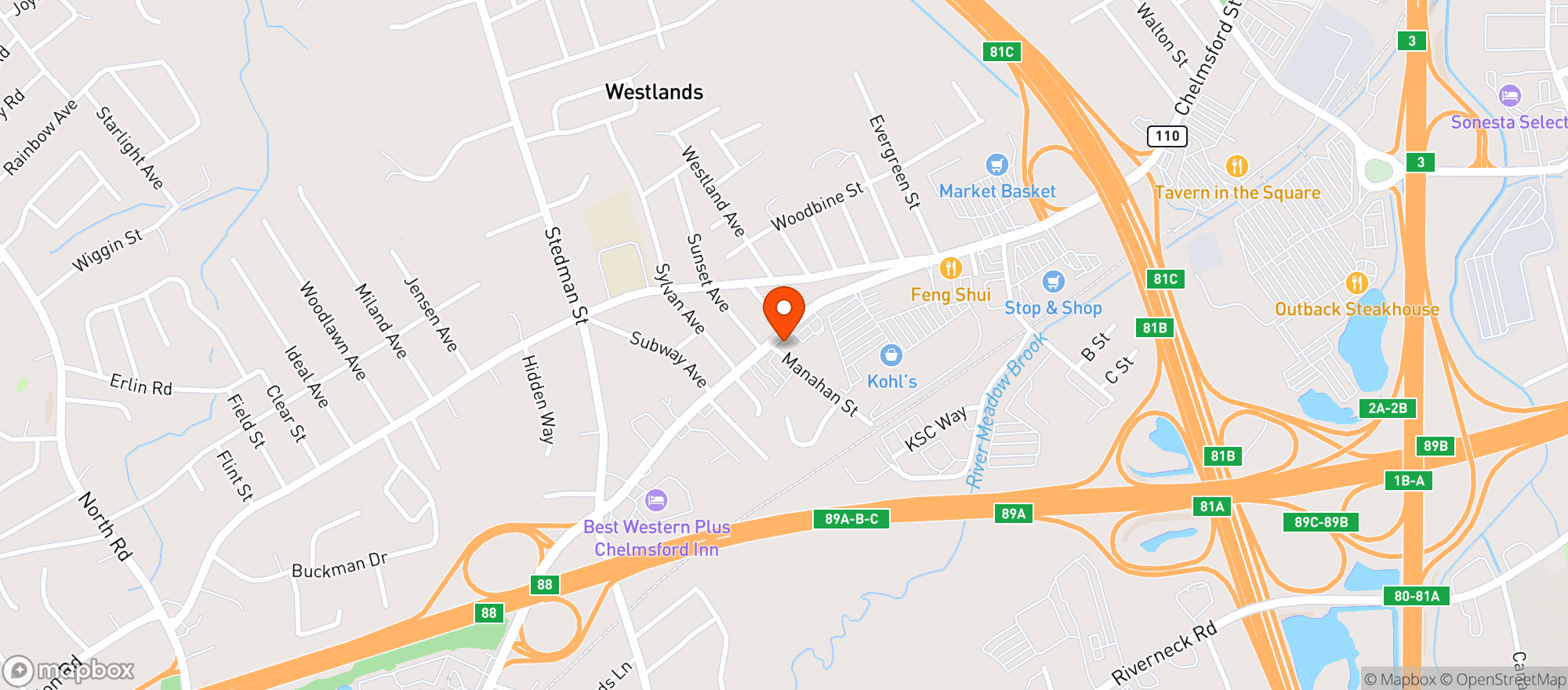 Map showing Westland Package Store