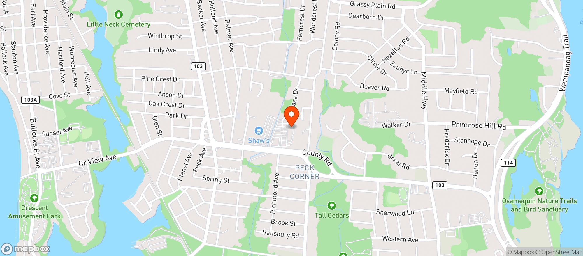 Map showing Mc Greens Fine Wine & Spirits