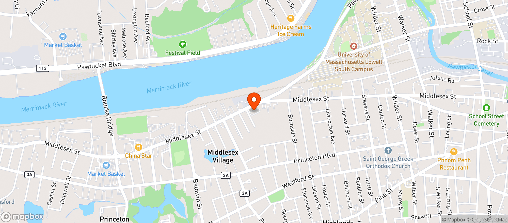 Map showing Harrys Food Mart