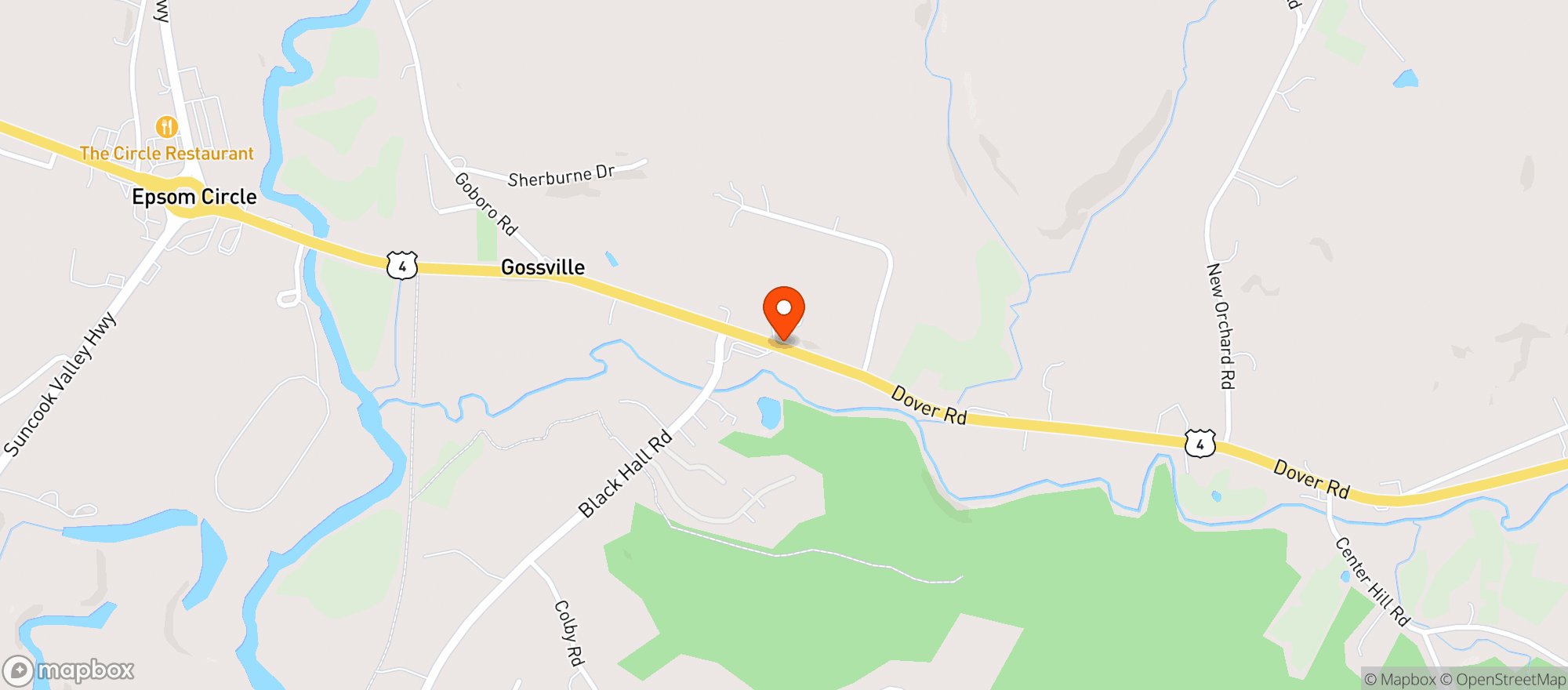 Map showing Hill Top Pizzeria