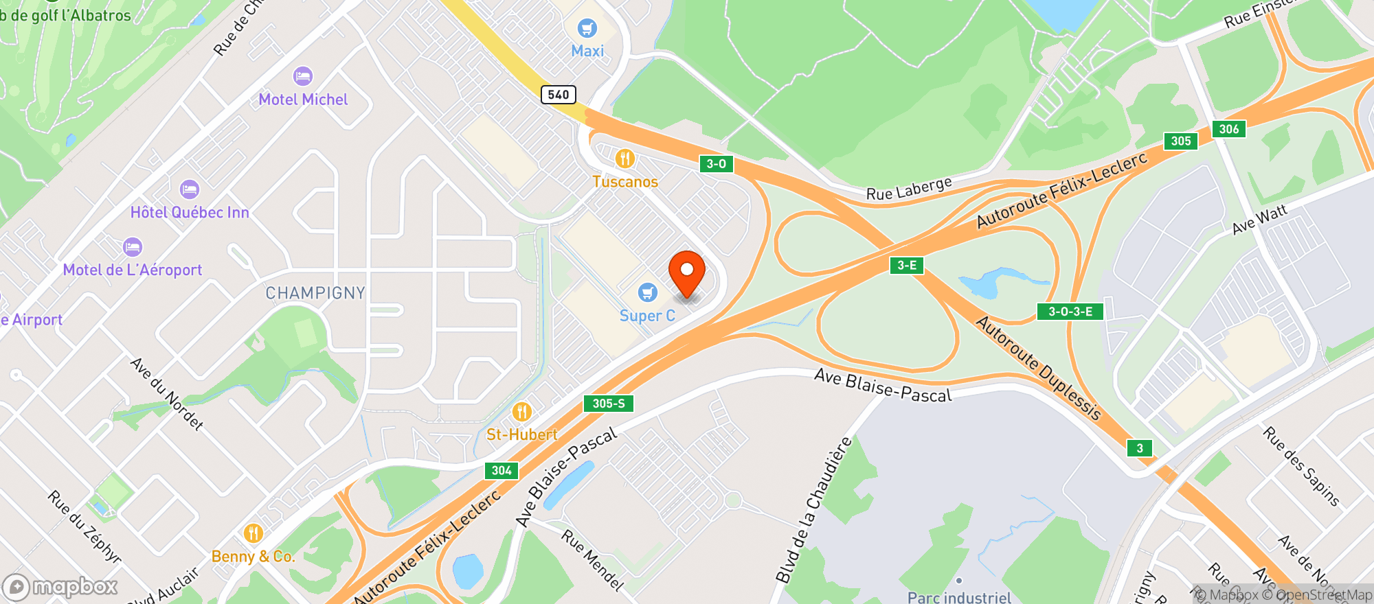 Map showing Staples
