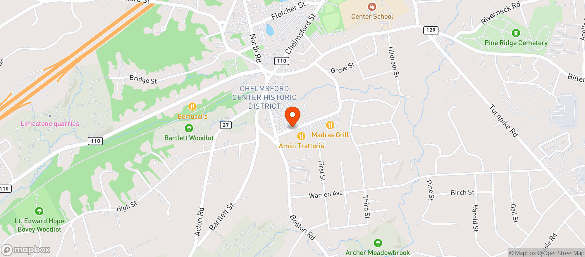 Map showing Lincoln Liquors