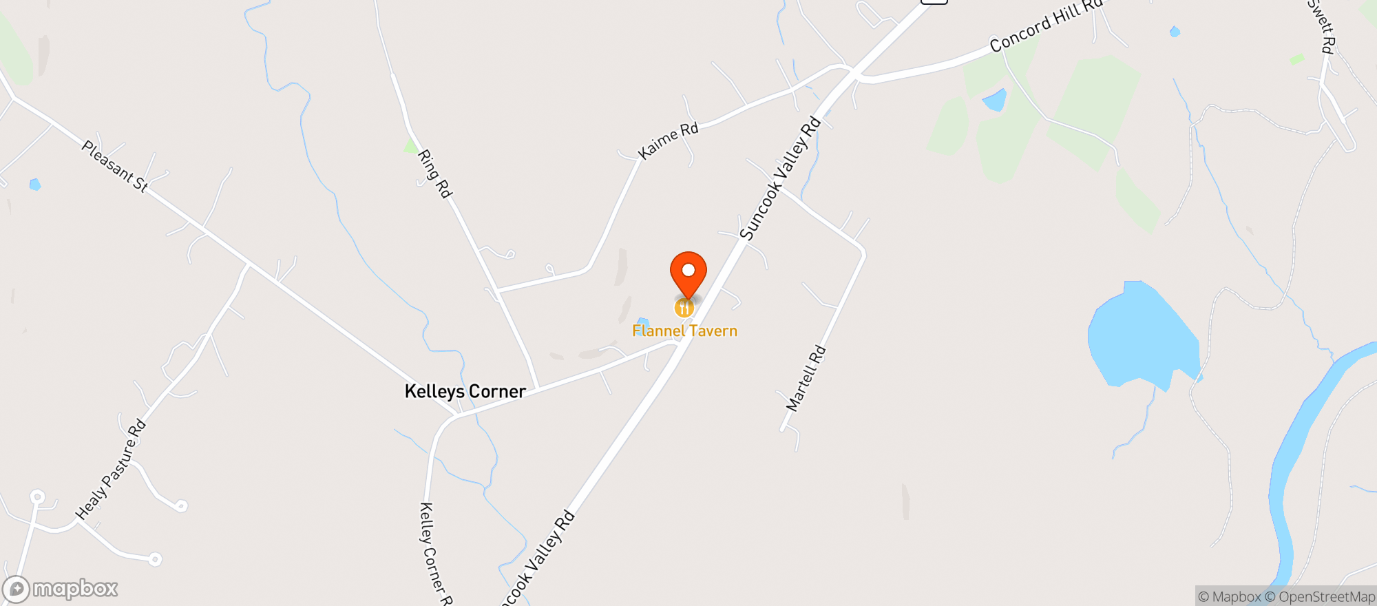 Map showing Flannel Tavern