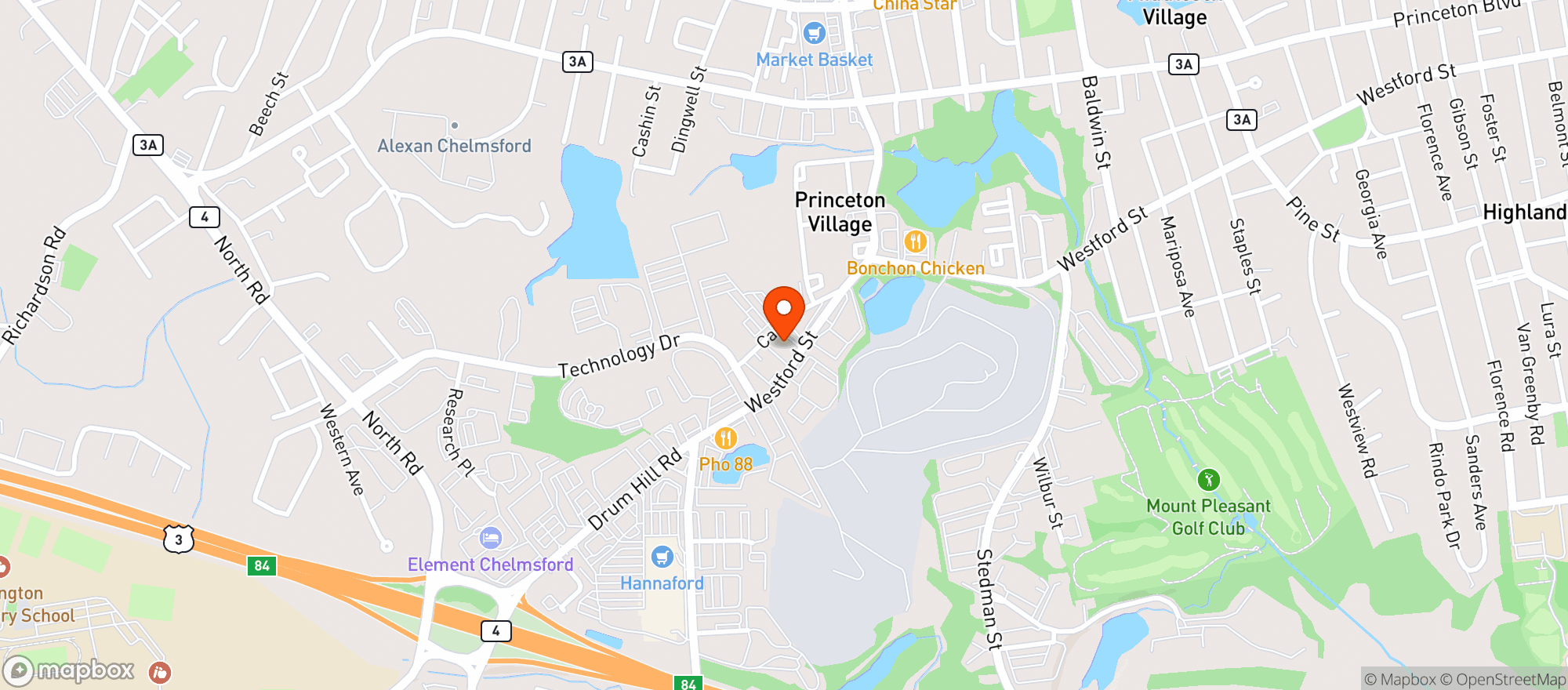 Map showing Full Harvest Moonz - Lowell