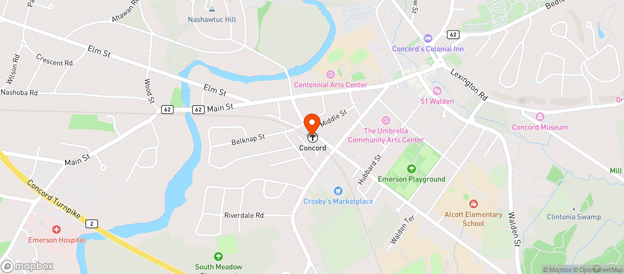 Map showing 80 Thoreau
