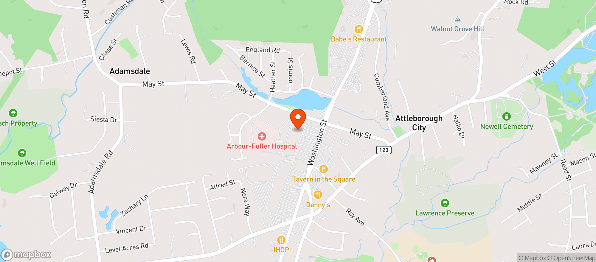 Map showing Ace Liquors