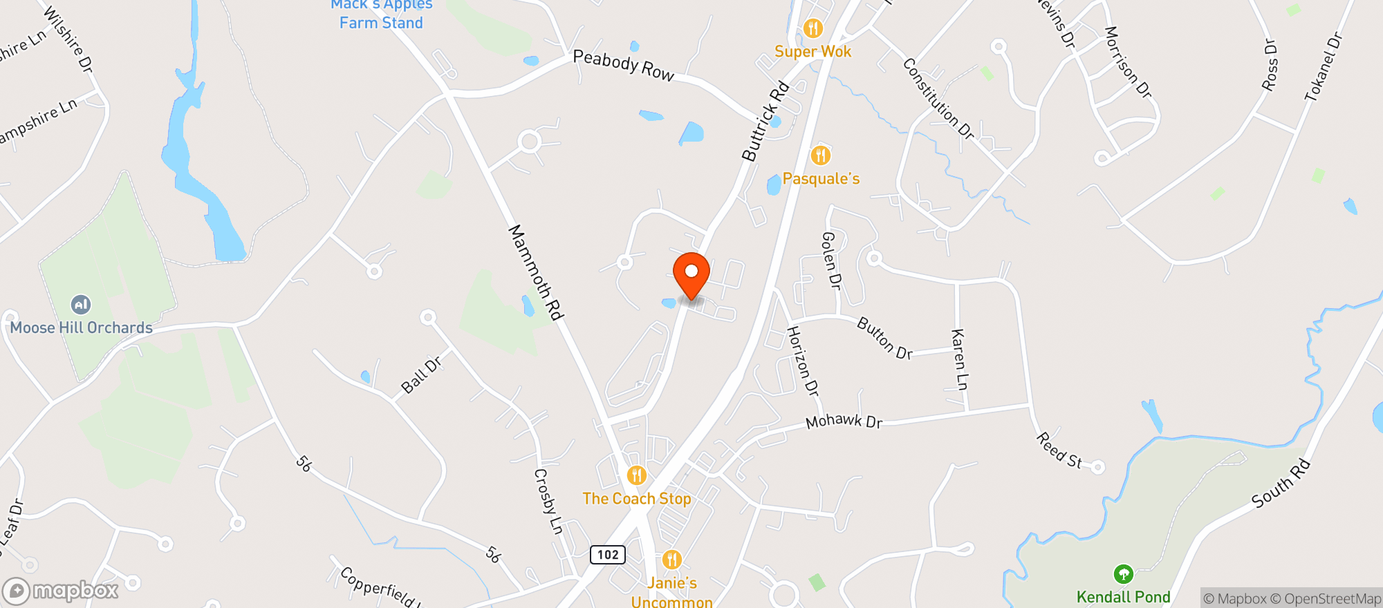 Map showing Lazy Dog Beer Shoppe
