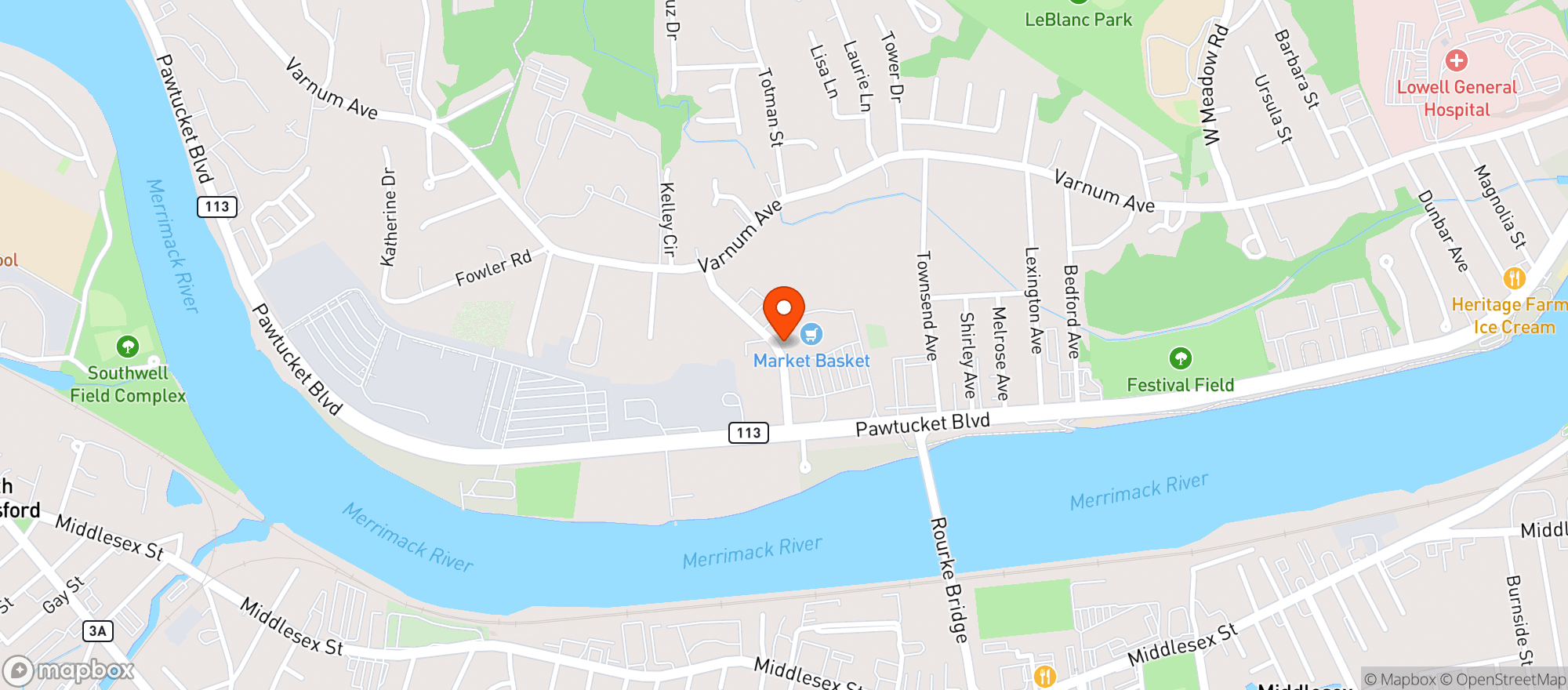 Map showing Market Basket