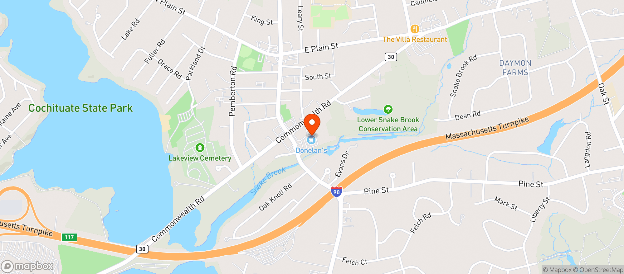 Map showing Donelan's Supermarket