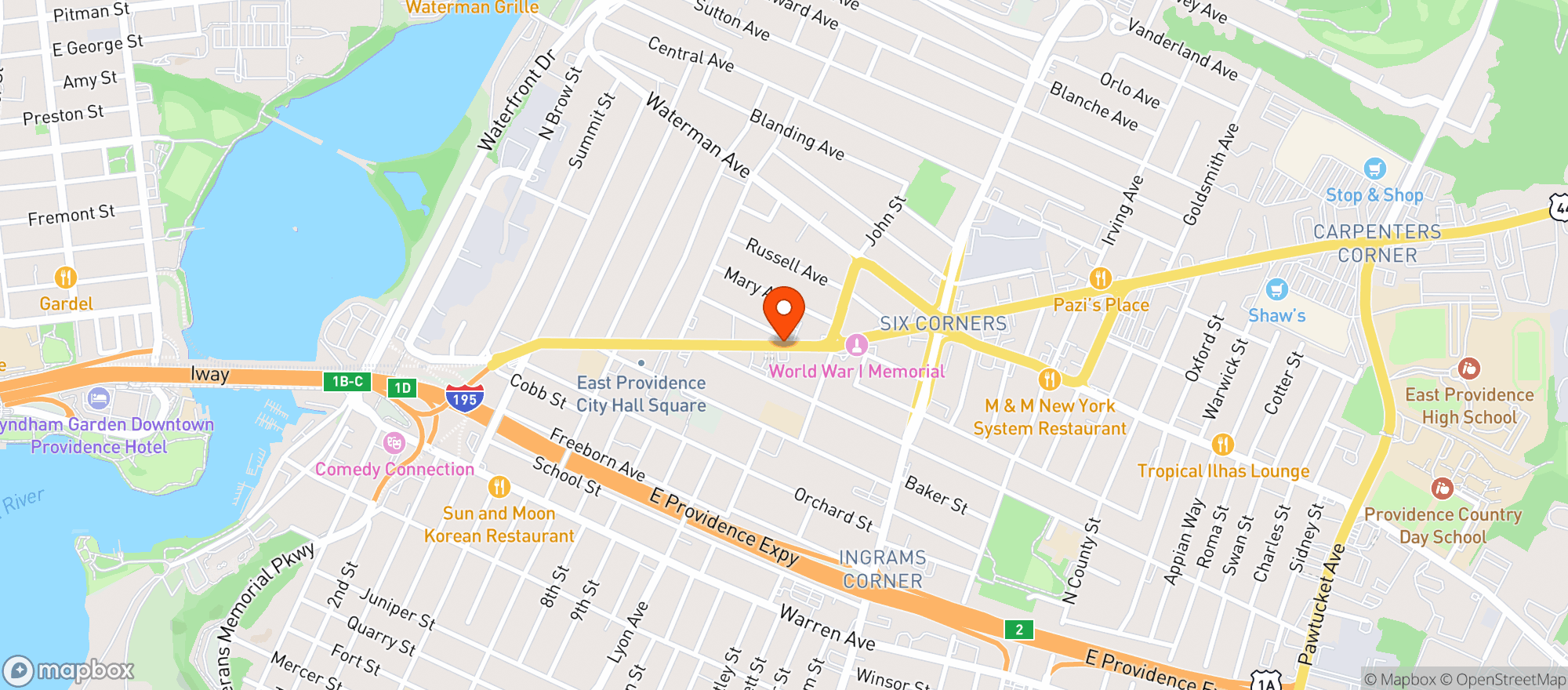 Map showing Jordans Liquors