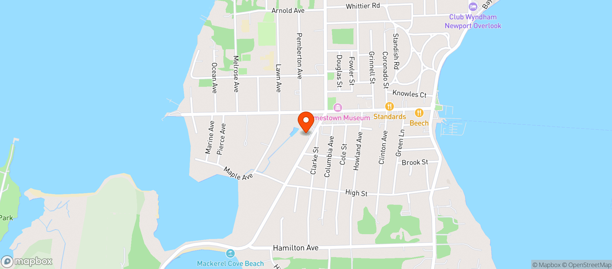 Map showing Jamestown Wine & Spirits