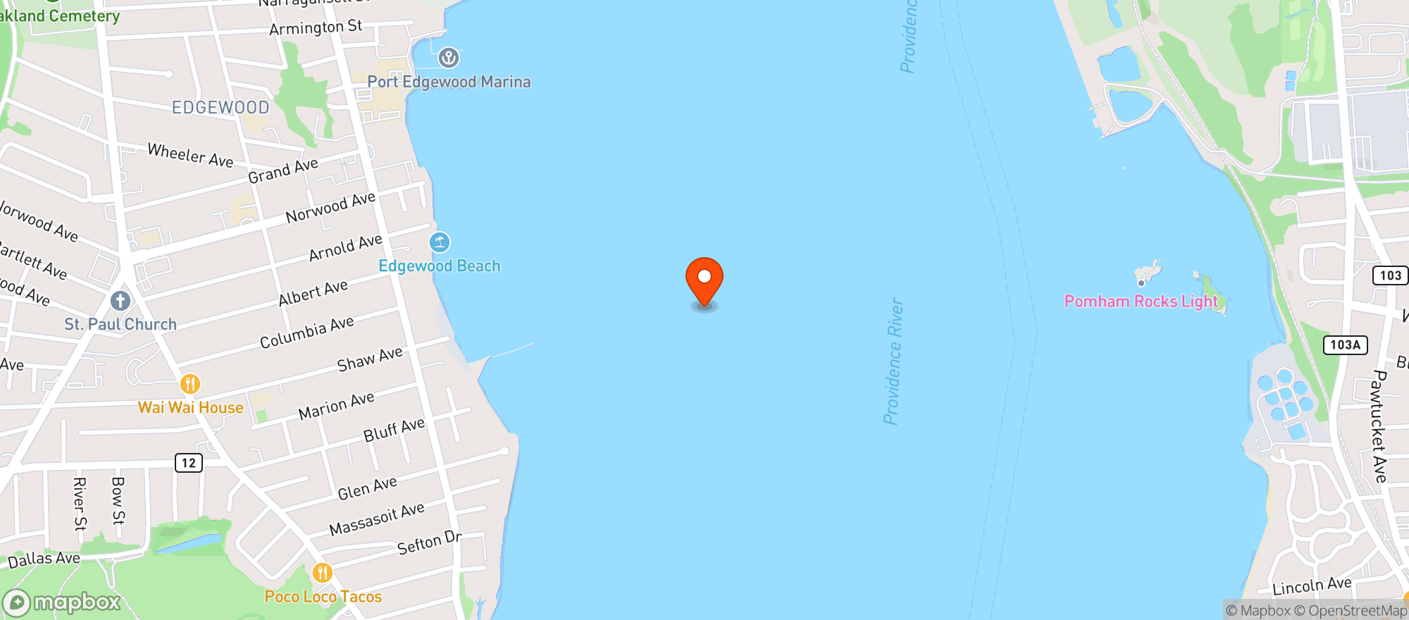 Map showing Providence River