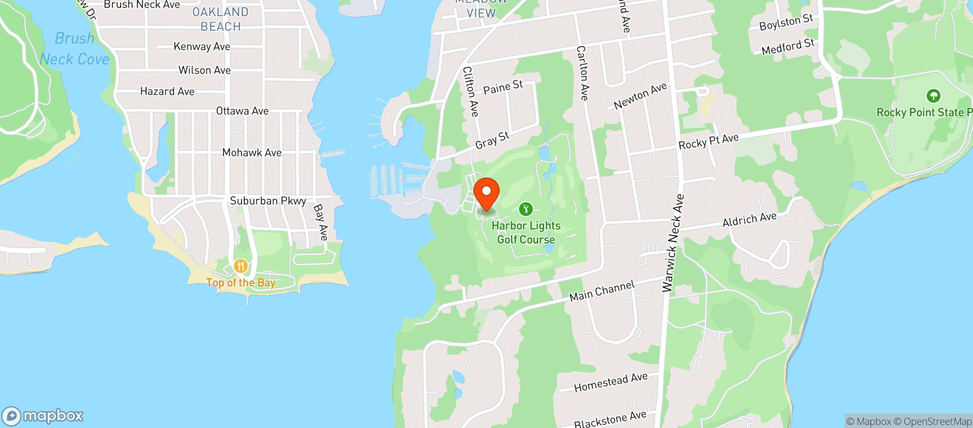 Map showing Harbor Light Marina & Country Club