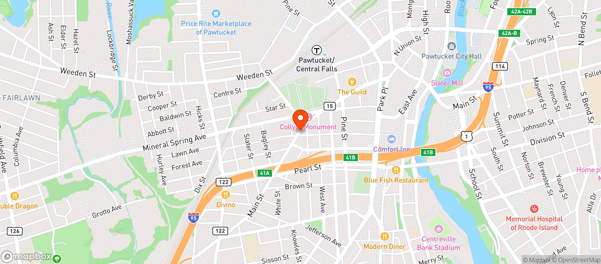 Map showing Main Street Liquors