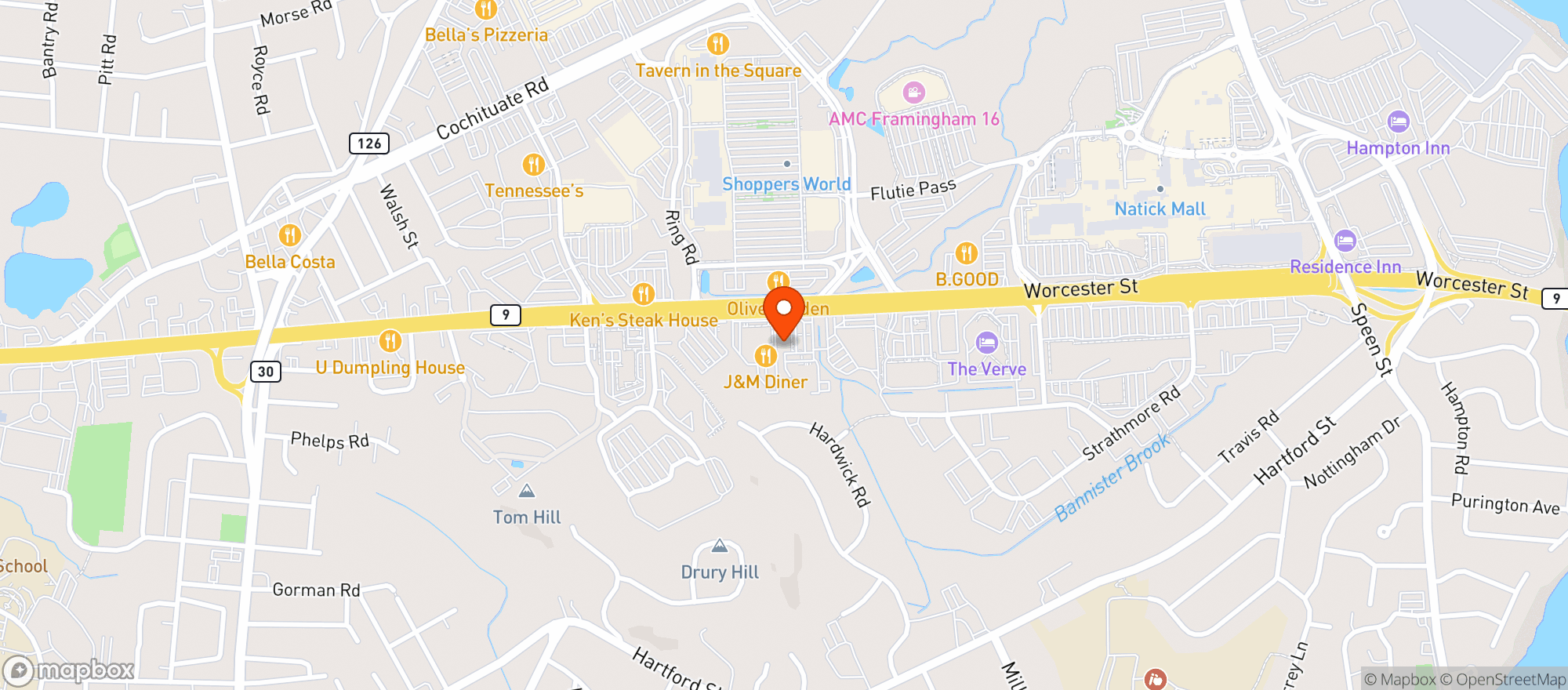 Map showing Vitamin Shoppe - Framingham