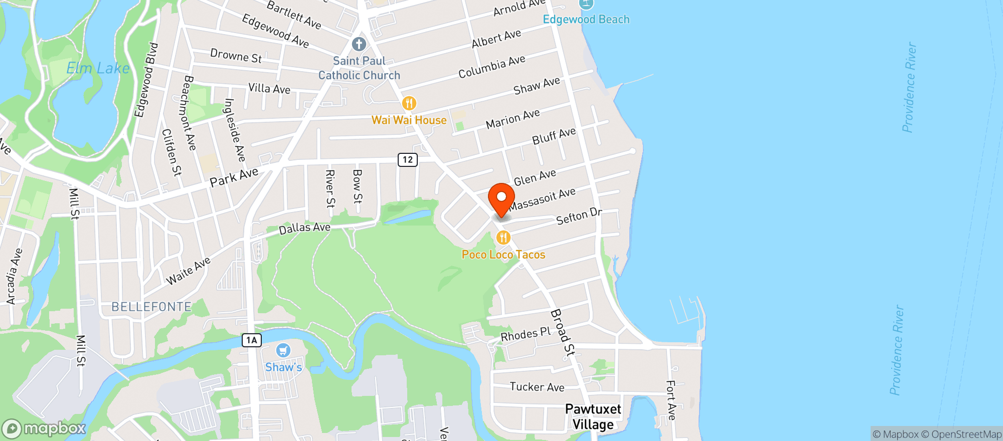 Map showing Edgewood Wine & Spirits