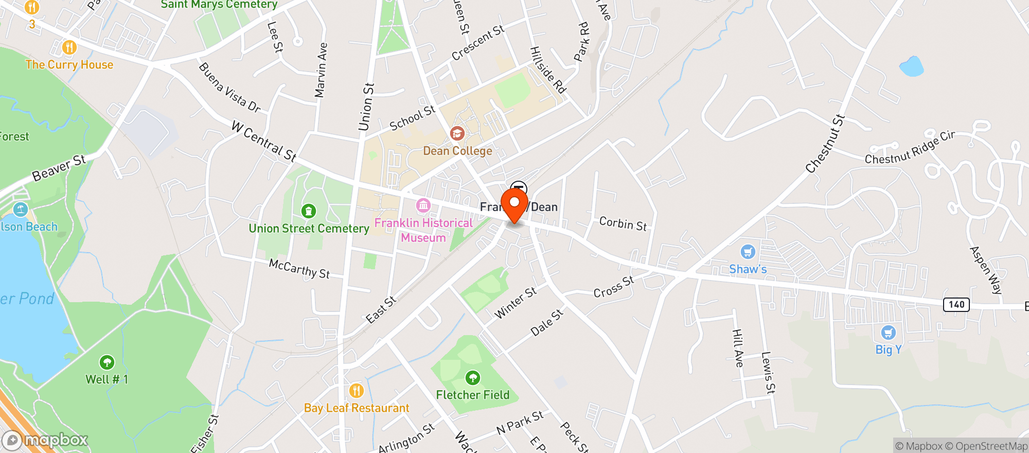 Map showing Franklin Smoke Shop