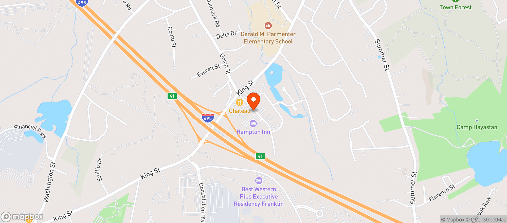 Map showing Home 2 Suites Hilton