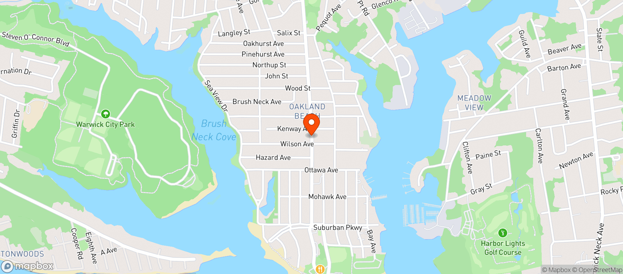 Map showing Oakland Beach Vol Fire