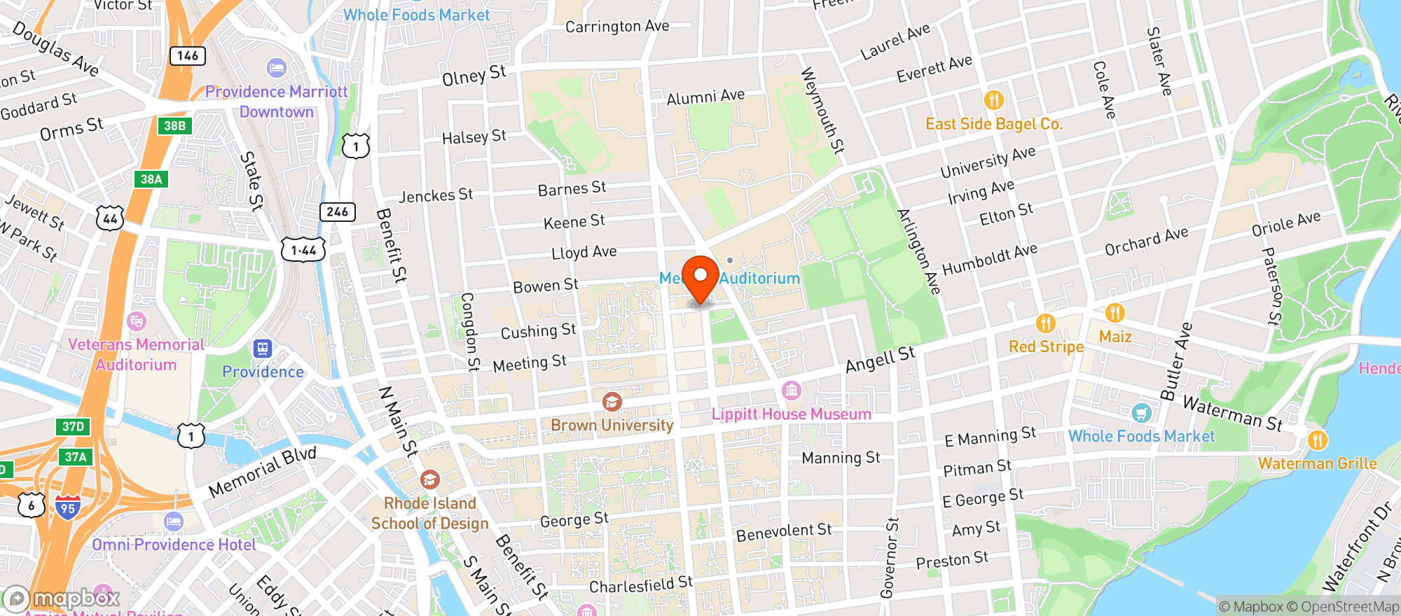 Map showing Ceremony Cafe and Market