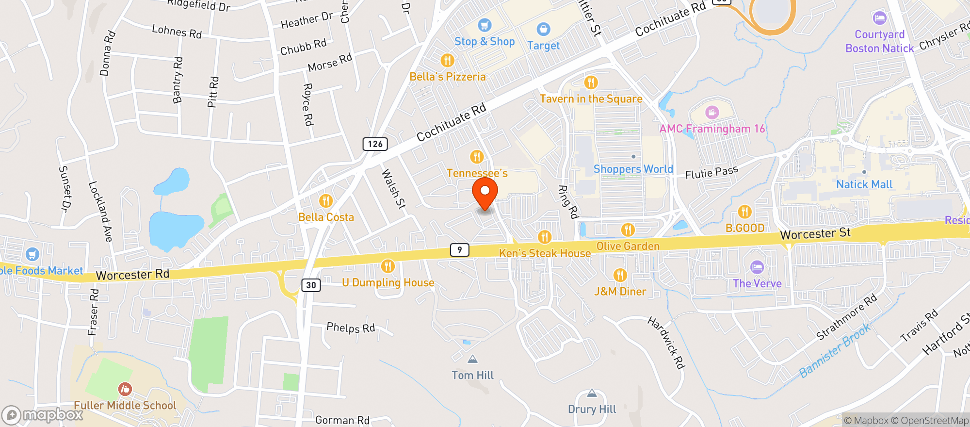 Map showing Temazcal Tequila Cantina