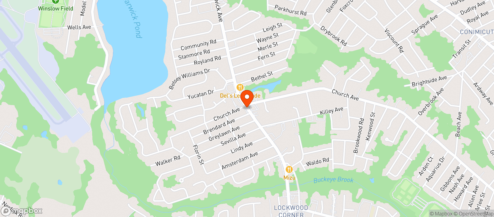 Map showing Larrys Liquors