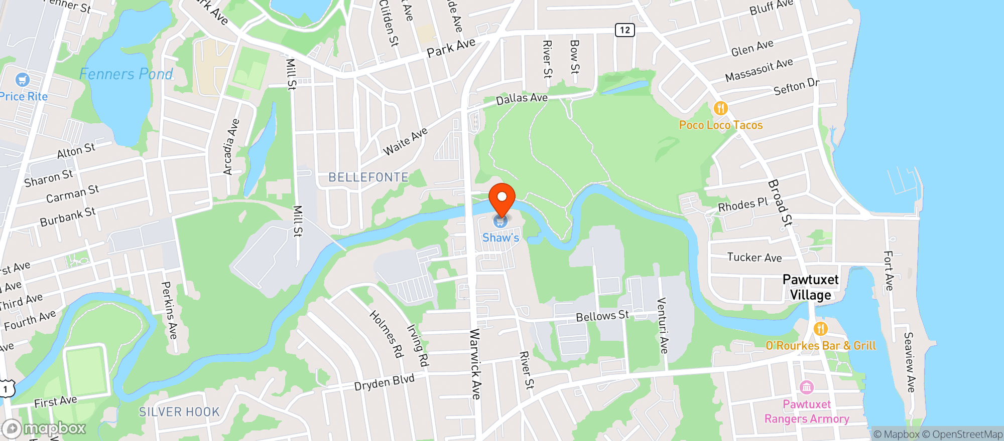 Map showing Shaws #441
