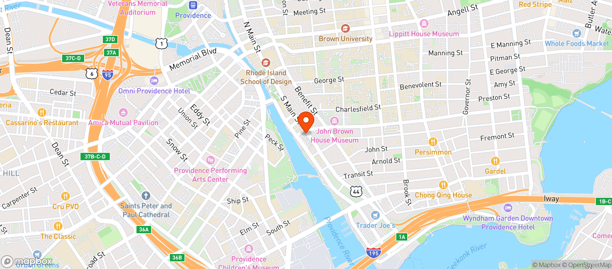 Map showing Walnut Room