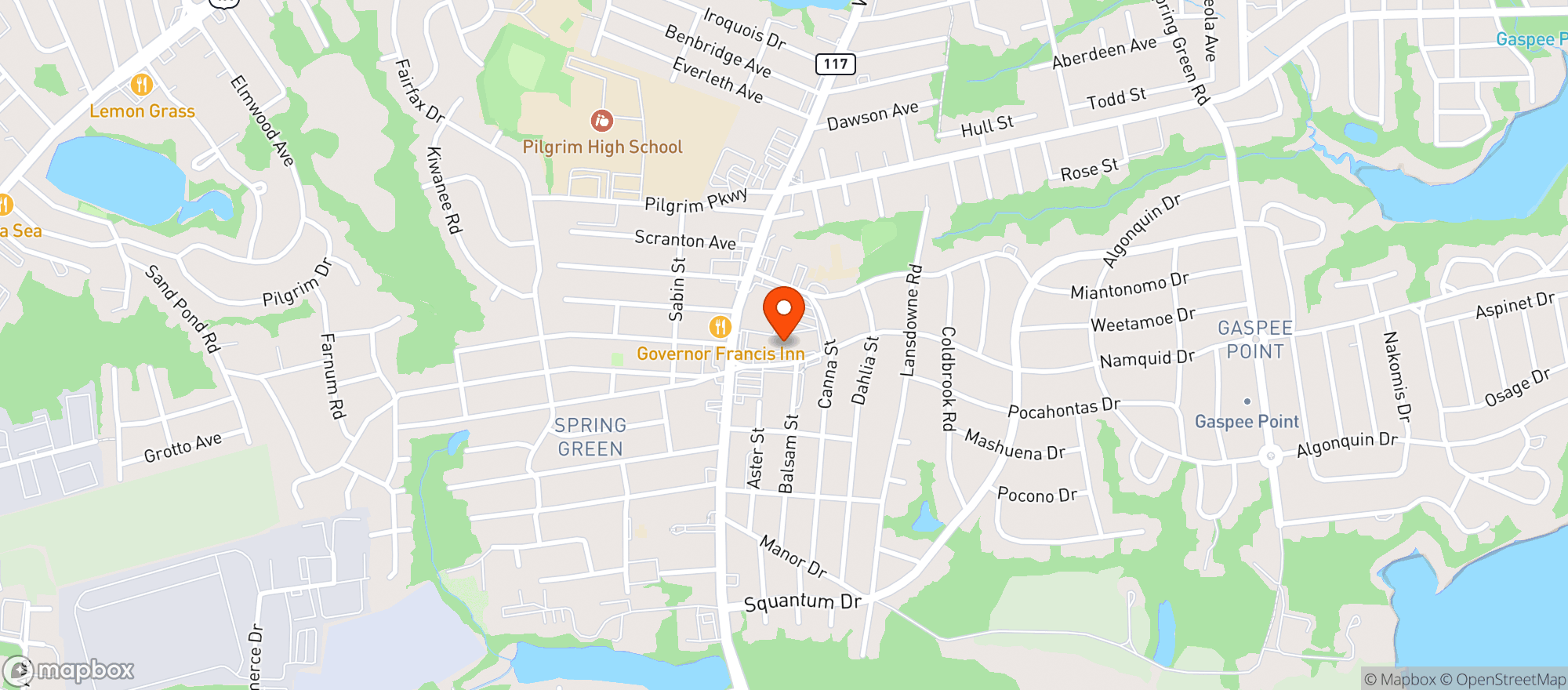 Map showing Martys Liquors