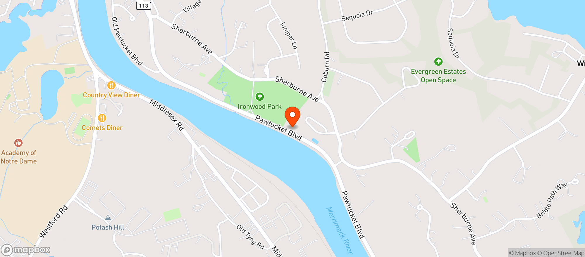 Map showing American Legion #247
