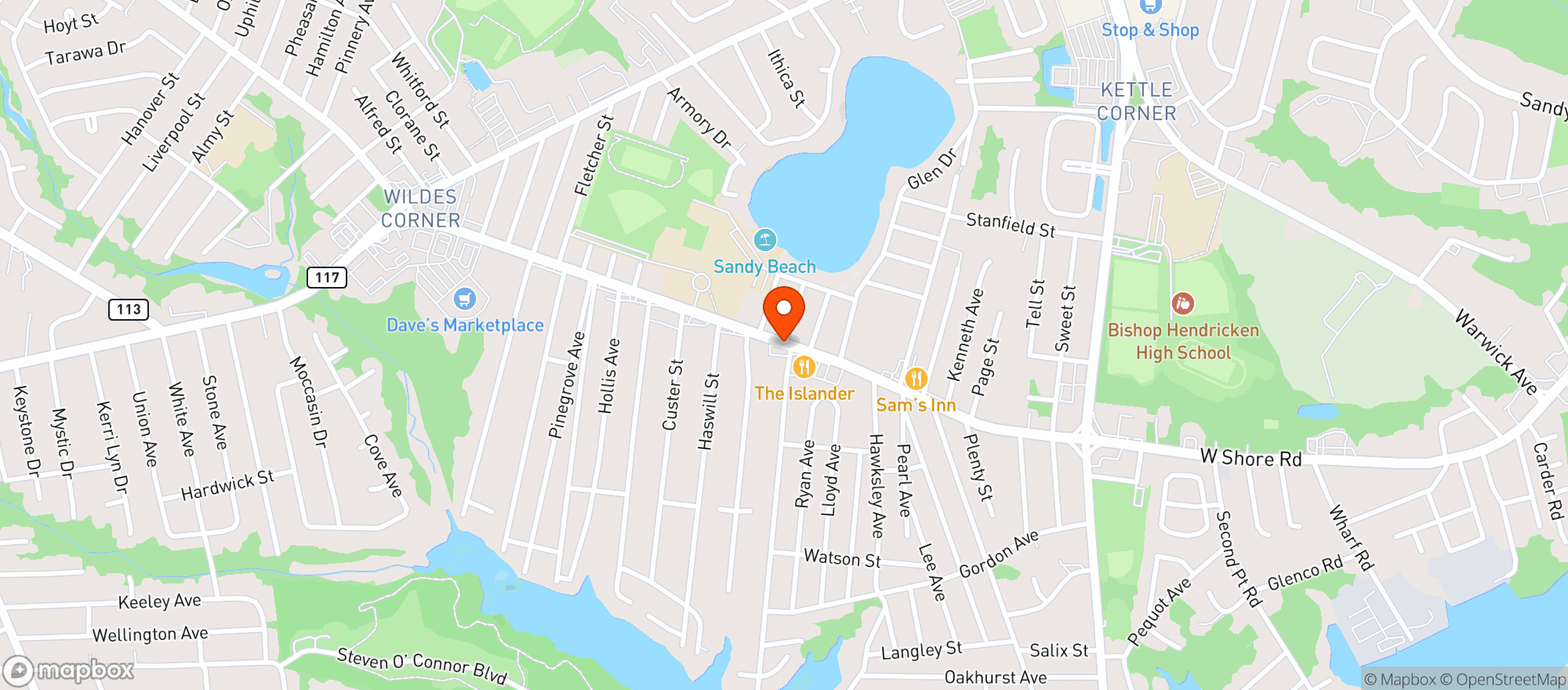 Map showing Haxtons Kent Liquor
