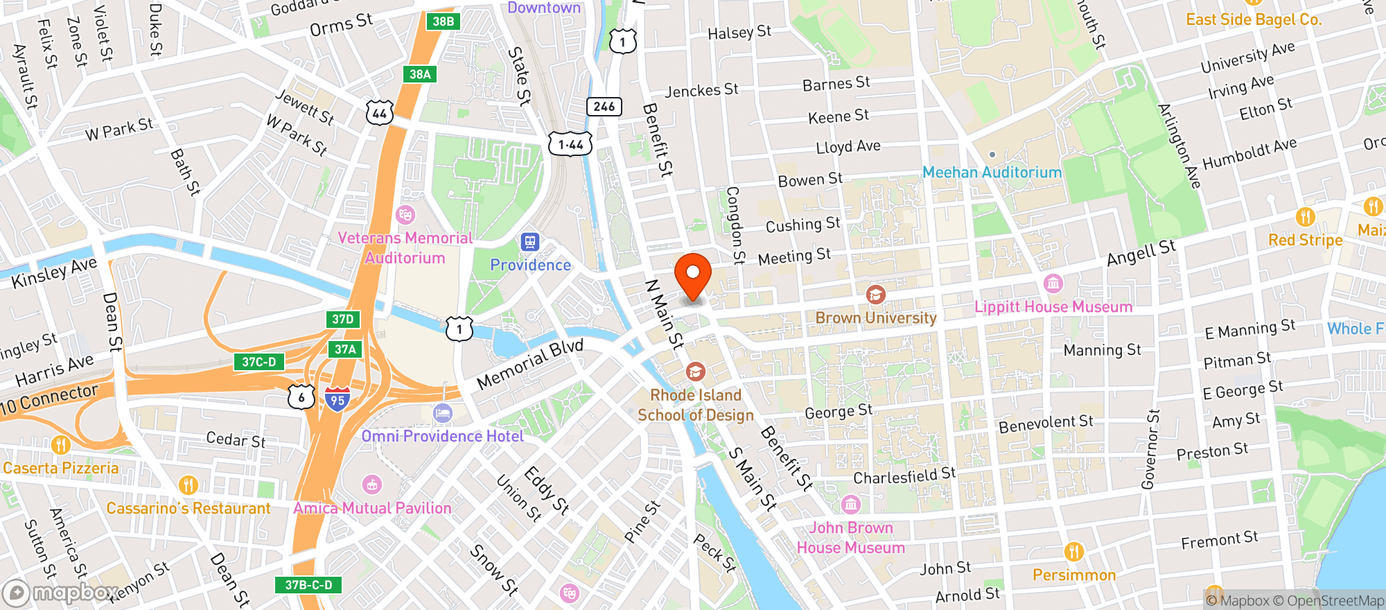 Map showing Providence Art Club