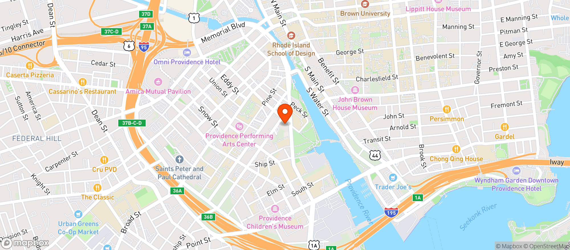 Map showing Yellow Door Taqueria