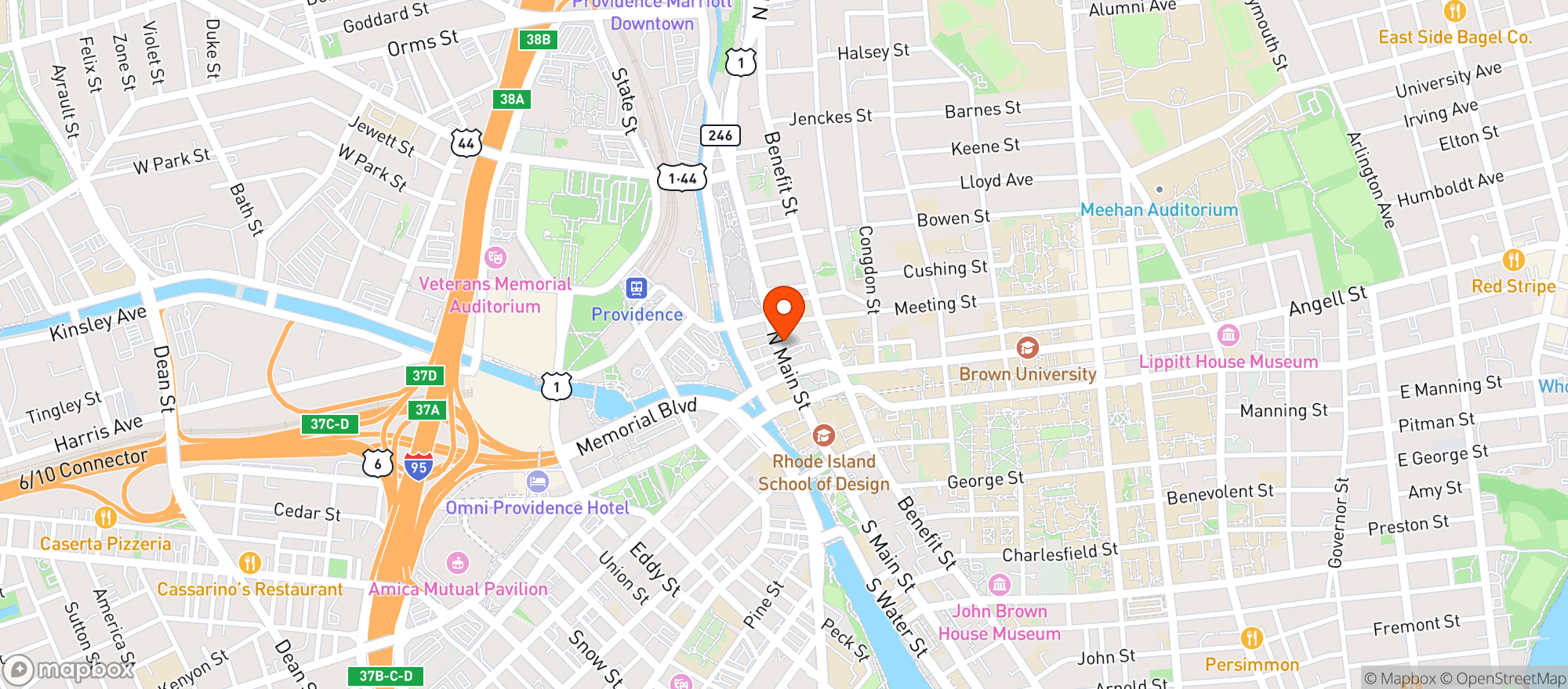 Map showing Mills Tavern
