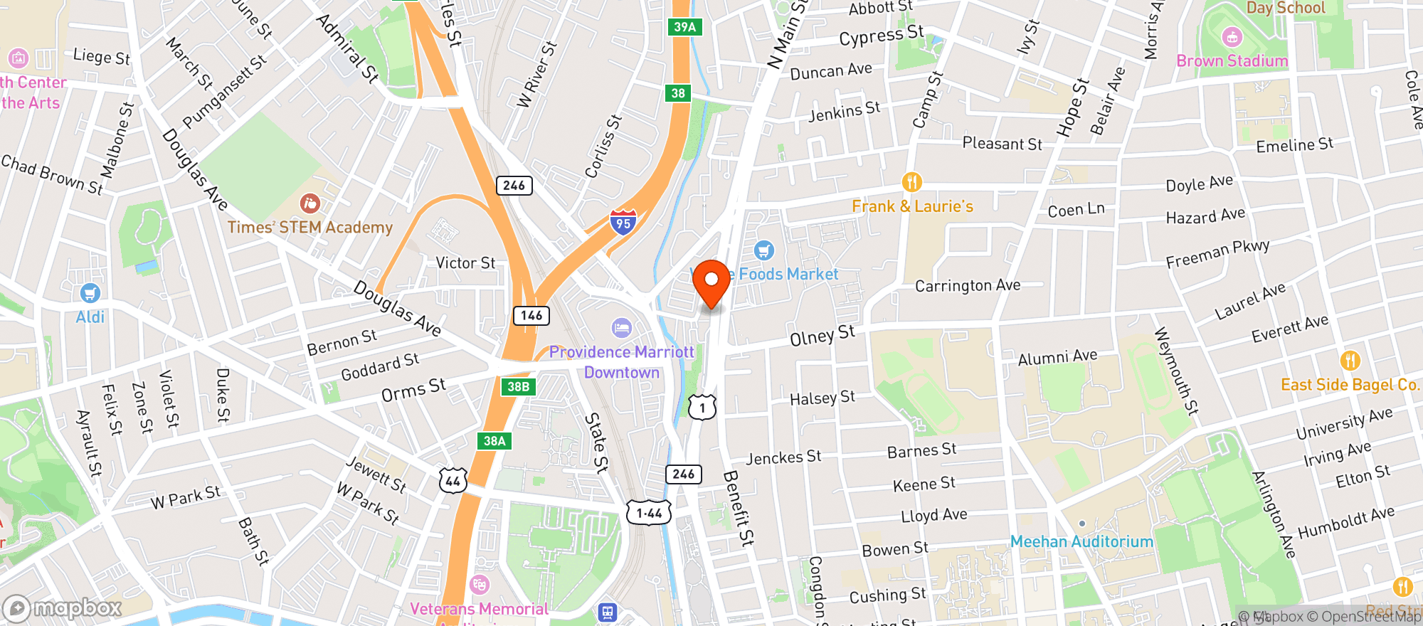 Map showing High Spirits Liquors Kim Rich Inc)