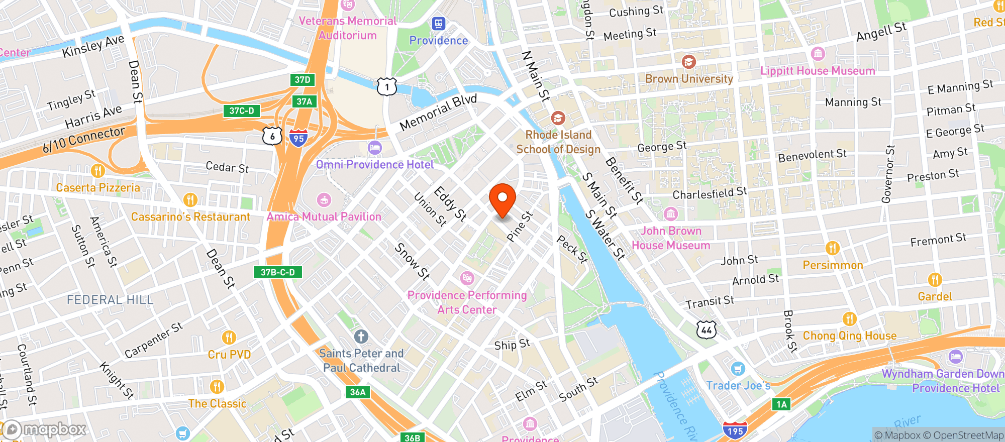 Map showing Rooftop At The Providence G - G Pub