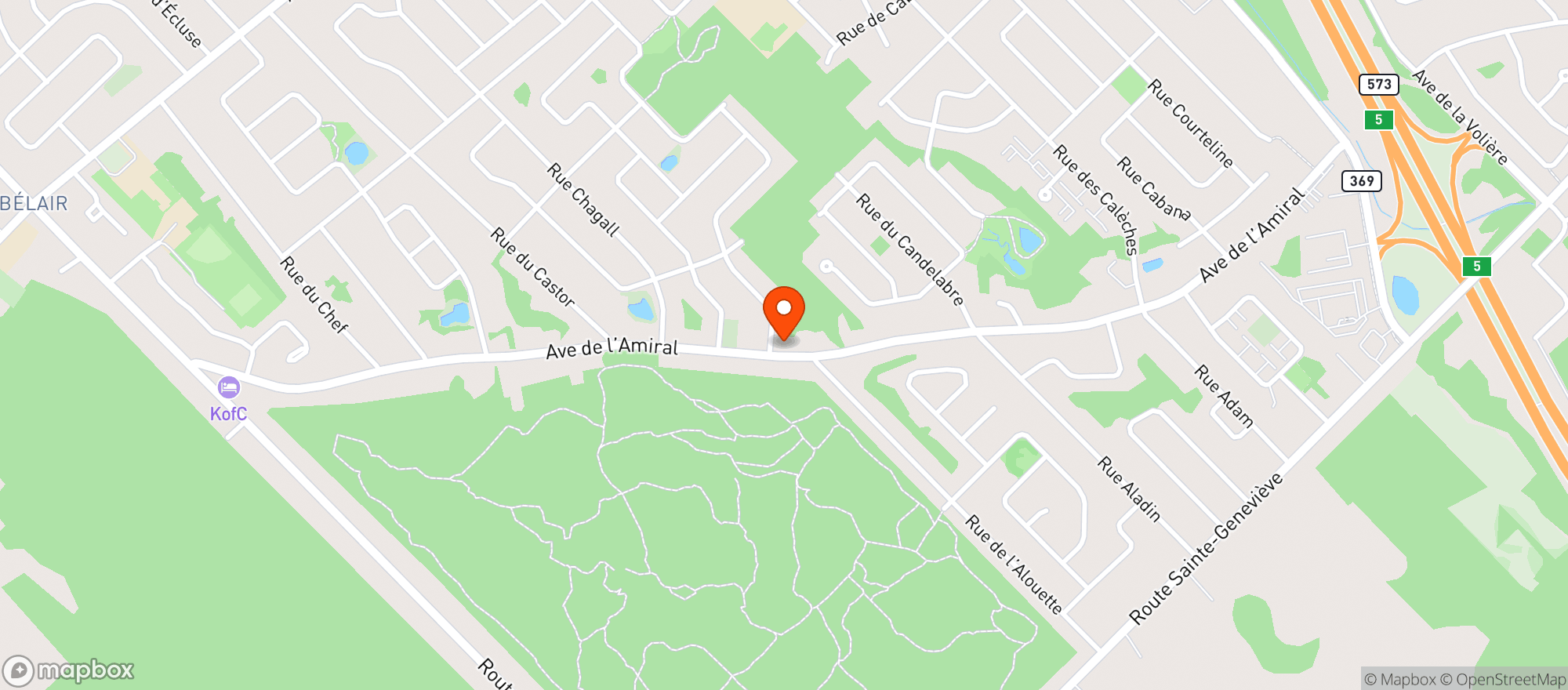 Map showing Tabagie Gamache #6799