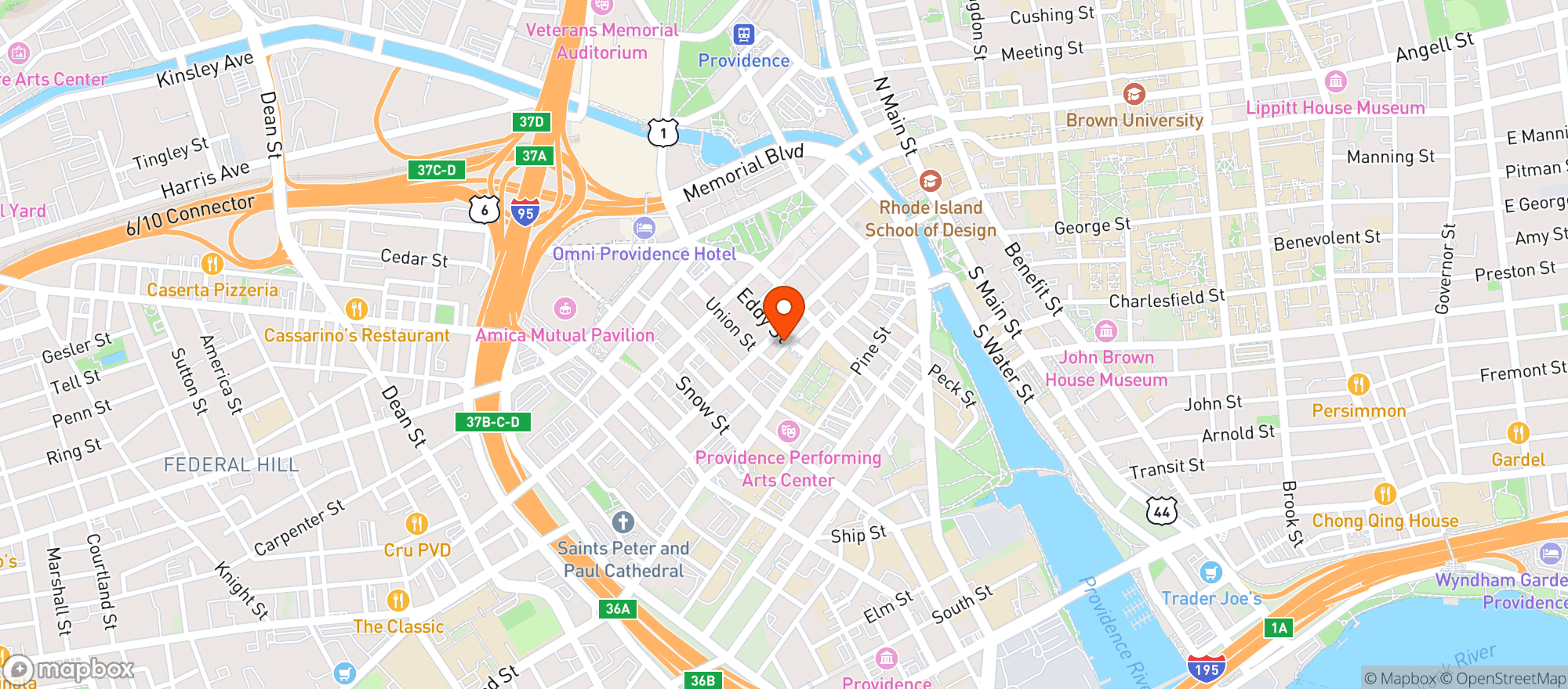 Map showing The Eddy