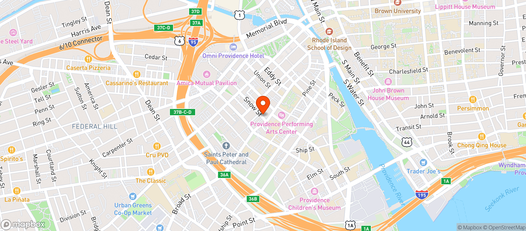 Map showing Providence Eagle