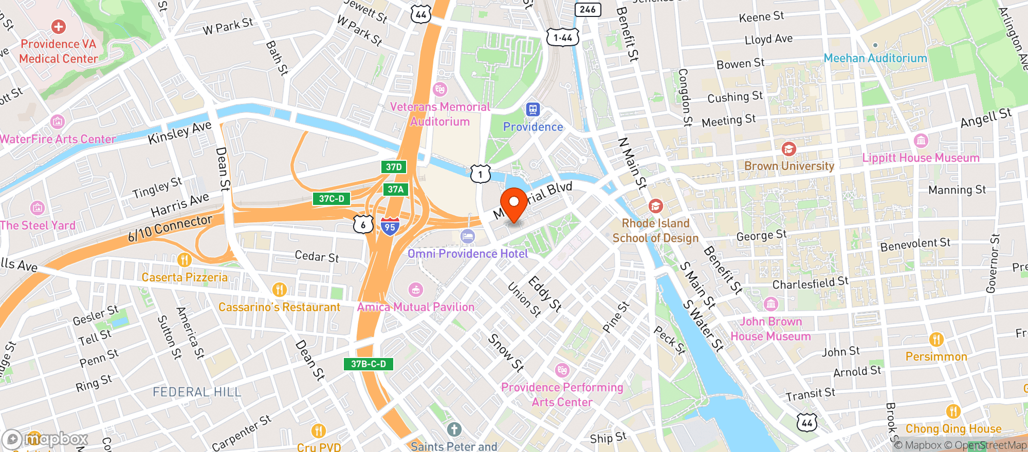 Map showing Union Station Brewery