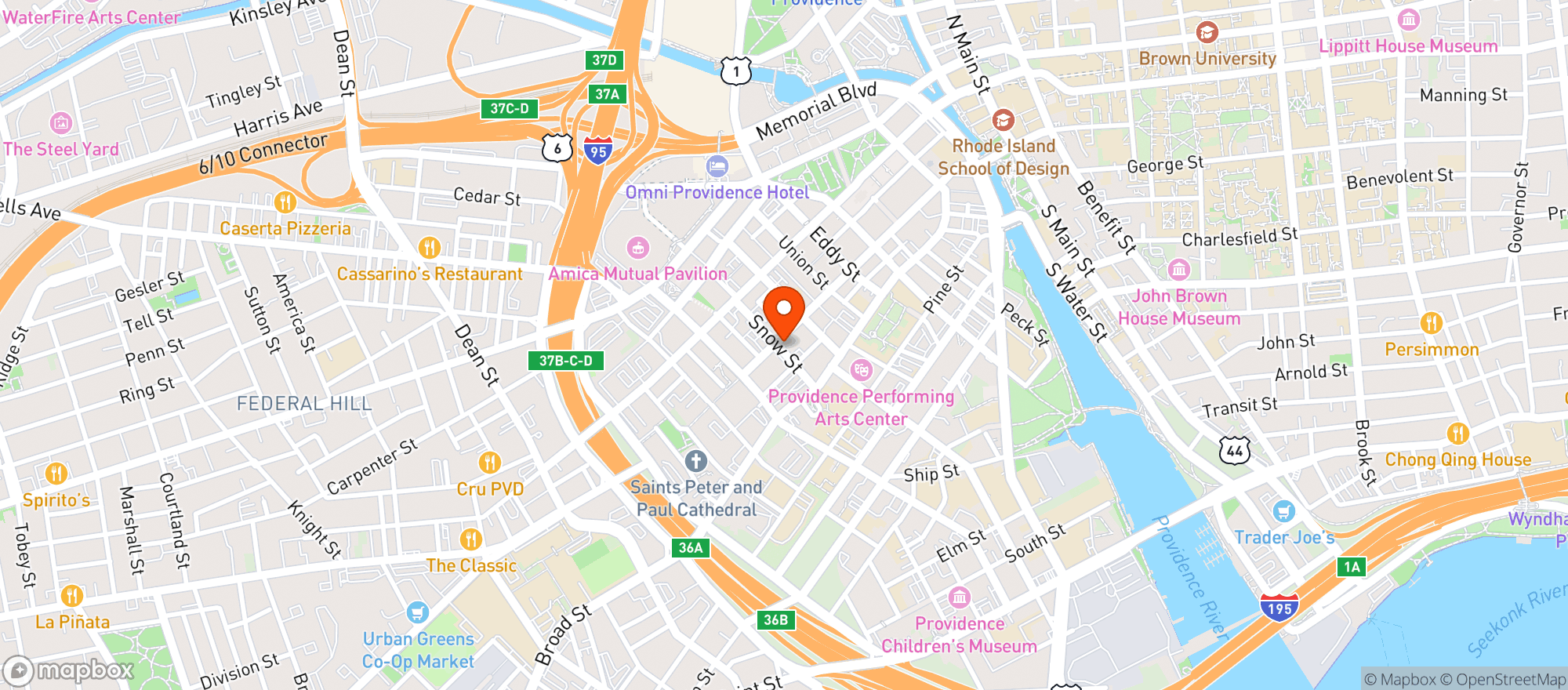 Map showing The Malted Barley Providence