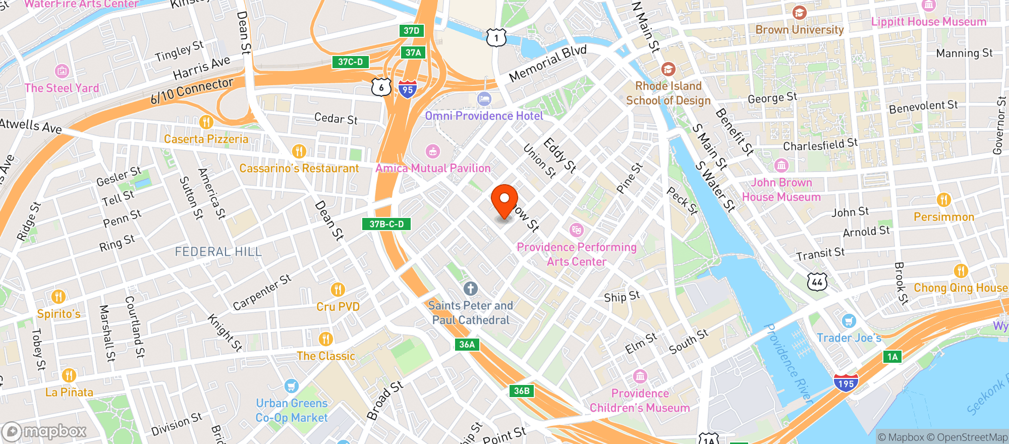 Map showing Simha Indian Kitchen & Bar