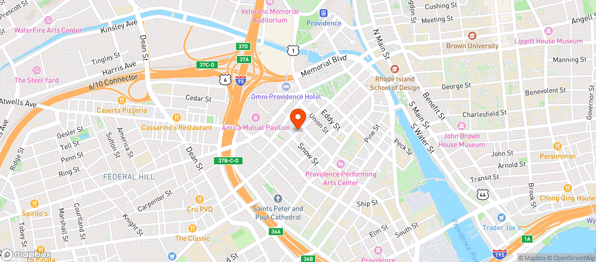 Map showing Viva Mexico Cantina Grill