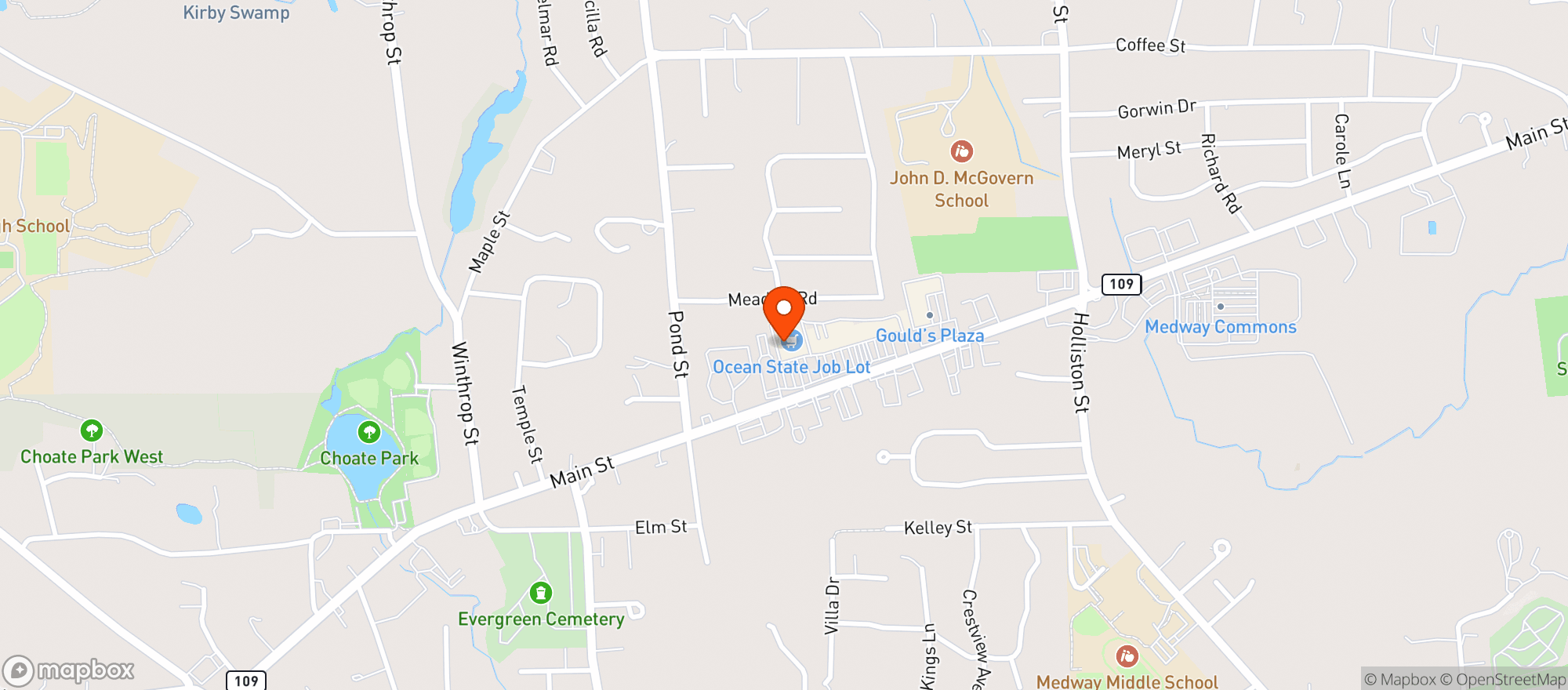Map showing Pjs Smoke N Grill