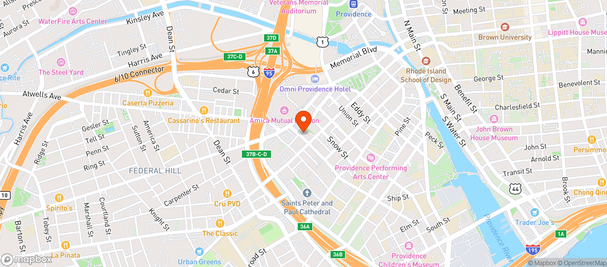Map showing Trinity Brew