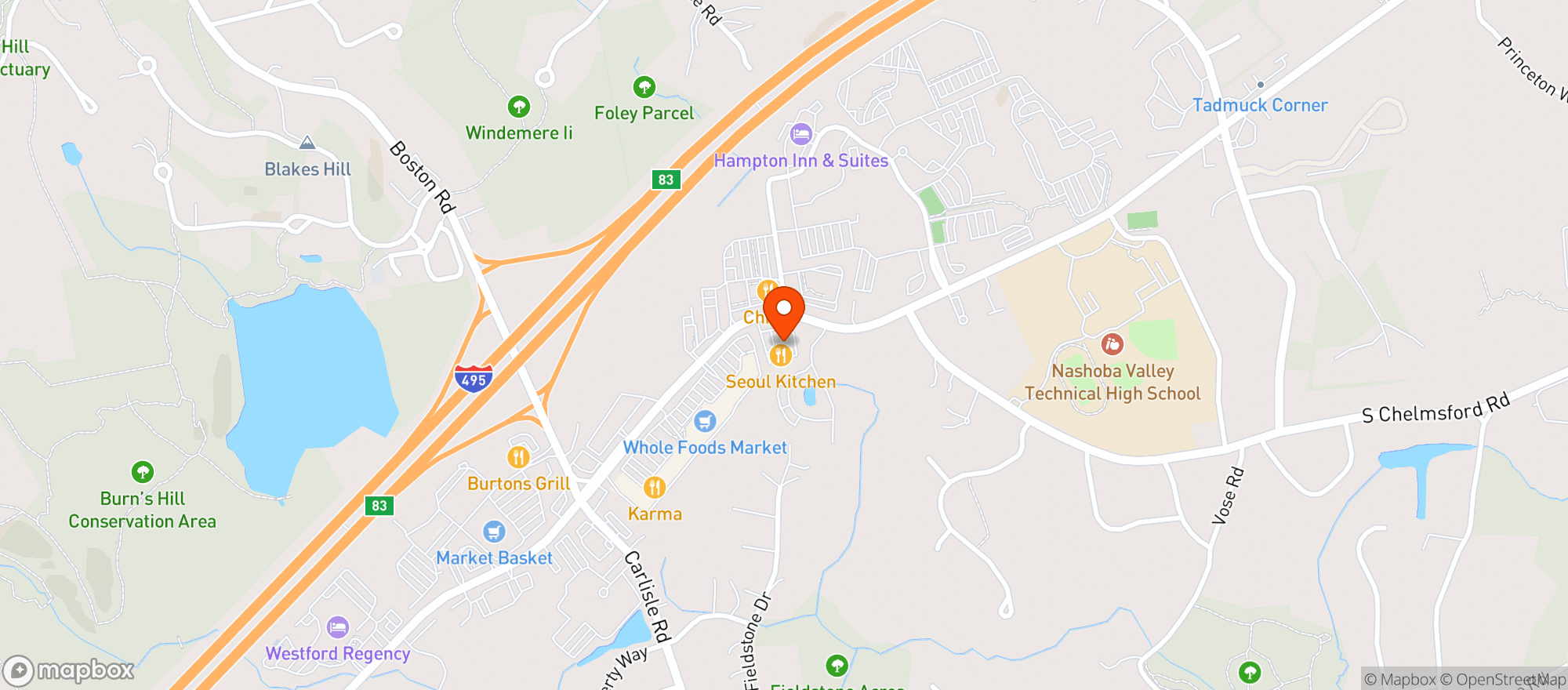 Map showing Craft Beer Cellar Westford